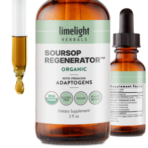 Limelight Herbals Soursop Regenerator Organic Liquid Supplement with Adaptogens – 2 fl oz vegan formula